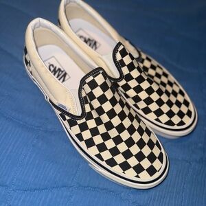 Vans Black and White Checkerboard Slip-Ons